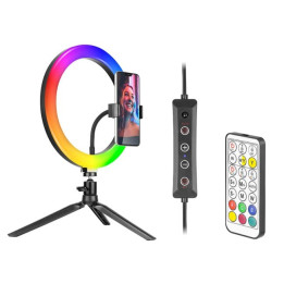 Кольцевая лампа Tracer RGB 26см со штативом