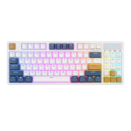 Royal Kludge RK89 RGB belaidė mechaninė klaviatūra, citrininis jungiklis (baltas) (QWERTY)