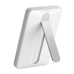 ESR Qi2 MagSlim 5000 mAh magnetinis maitinimo blokas su stovu (baltas)