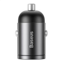 Baseus Tiny Star Mini greito įkrovimo automobilinis įkroviklis USB jungtis 30W pilka