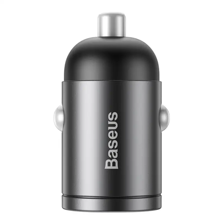 Baseus Tiny Star Mini ātrās uzlādes automašīnas lādētājs USB ports 30W pelēks