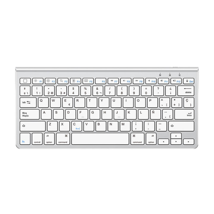 Juhtmeta iPadi klaviatuur Omoton KB088 tahvelarvutihoidjaga (hõbedane)