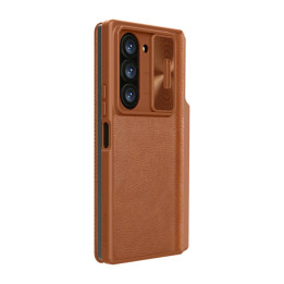 Nillkin Qin Pro Odinis Samsung Galaxy Z Fold 6 5G dėklas (rudas)