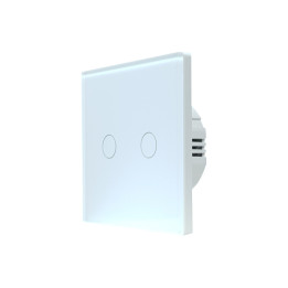 SmartWise T62 UNI Zigbee 3.0 + RF, 2-osainen älykäs seinäkytkin, universaali johdotus, valkoinen kosketuspaneeli