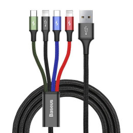 Baseus Fast 4w1 USB USB-C / 2x Lightning / Micro 3,5A 1,2m (czarny)