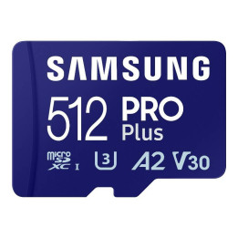 Atmiņas karte Samsung Pro PLUS microSDXC 512GB 180/130 MB/s UHS-I U3 (MB-MD512SA/EU)