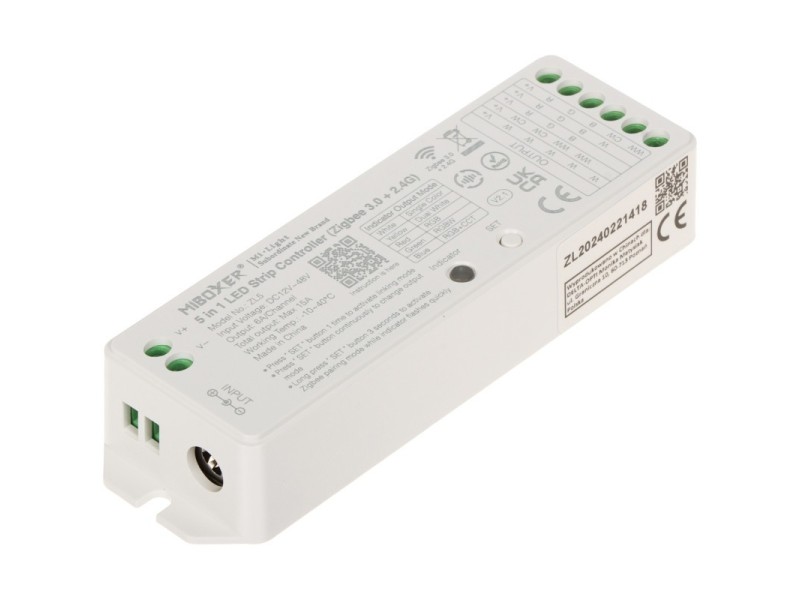 LED APGAISMOJUMA VADĪTĀJS ZigBee, ZL5 Wi-Fi, 2,4 GHz, RGBCCT (RGBWW) 12 ... 48 V DC MiBOXER / Mi-Light