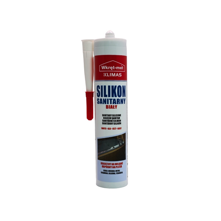 SANITĀRĀ SILIKONA SSA-310-BI KARTRIDŽA 310 ml WHITE WKRĘT-MET KLIMAS