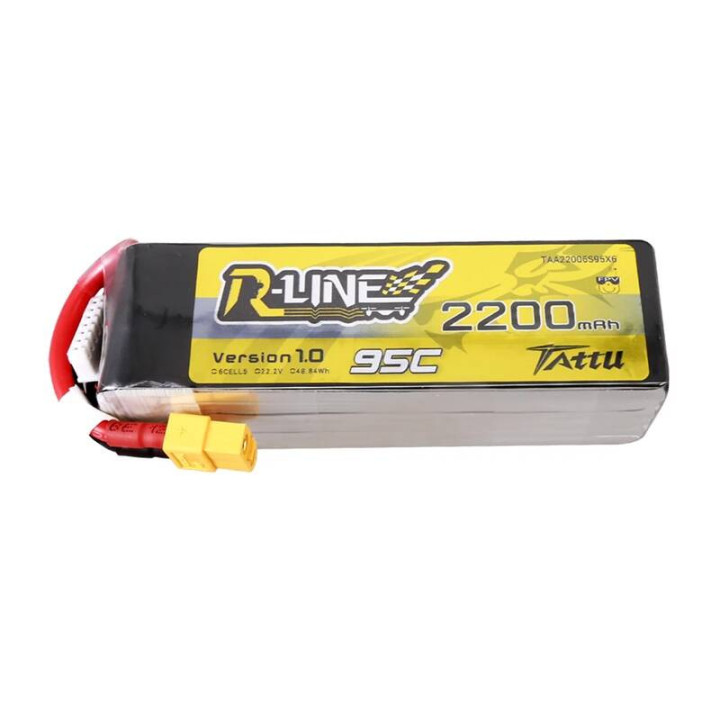 Lipo Tattu R-Line 22,2V 2200mAh 6S 95C aku XT60 pistikuga