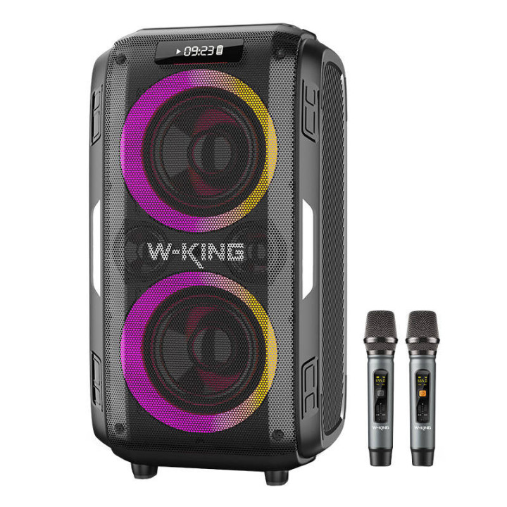 Langaton Bluetooth-kaiutin W-KING T9 Pro 120W + 2 mikrofonia (musta)