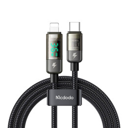 Mcdodo CA-3600 USB-C līdz Lightning kabelim, automātiska izslēgšana, 36 W, 1,2 m (melns)