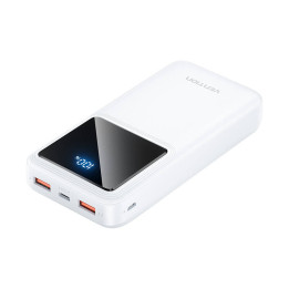 Powerbank, Vention, FHLW0, 20000mAh, Micro-USB, USB-C, 2xUSB-A, 22,5W (balts)