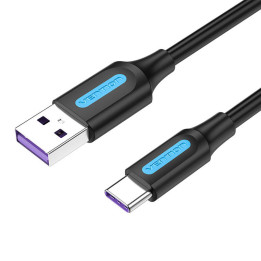 USB 2.0 A į USB-C laido ventiliacija CORBF 5A 1m juodas PVC