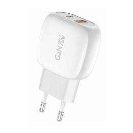 Foneng EU41 USB-C+USB-A 20 W tīkla lādētājs (balts)