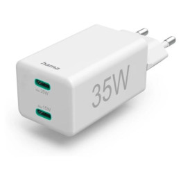 Hama mini 35W, PD/QC 3.0 (2X USB-C), белый