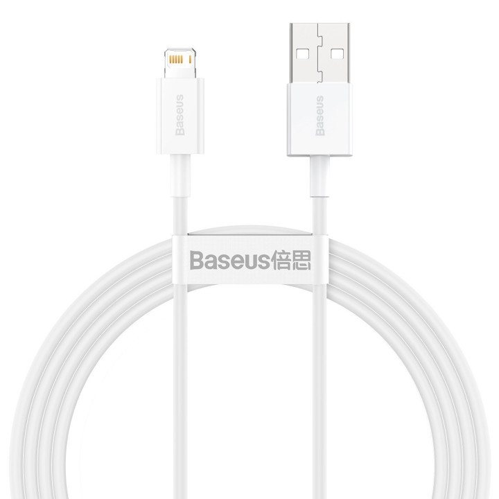 Baseus Superior -sarjan USB-kaapeli Lightning 2.4A 1,5m (valkoinen)