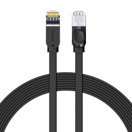 Baseus Cat 6 UTP Ethernet RJ45 kaapeli litteä 8 m musta
