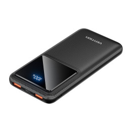 Powerbank, Vention, FHKB0, 10000mAh, Micro-USB, USB-C, 2xUSB-A, 22,5W (melns)