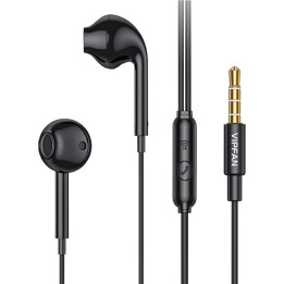 Laidinės ausinės VFAN M15, 3,5 mm lizdas, 1 m (juoda)