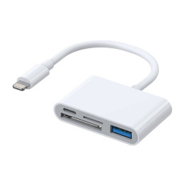 Lightning to USB OTG adapteris Joyroom S-H142 SD karšu lasītājs, microSD (balts)