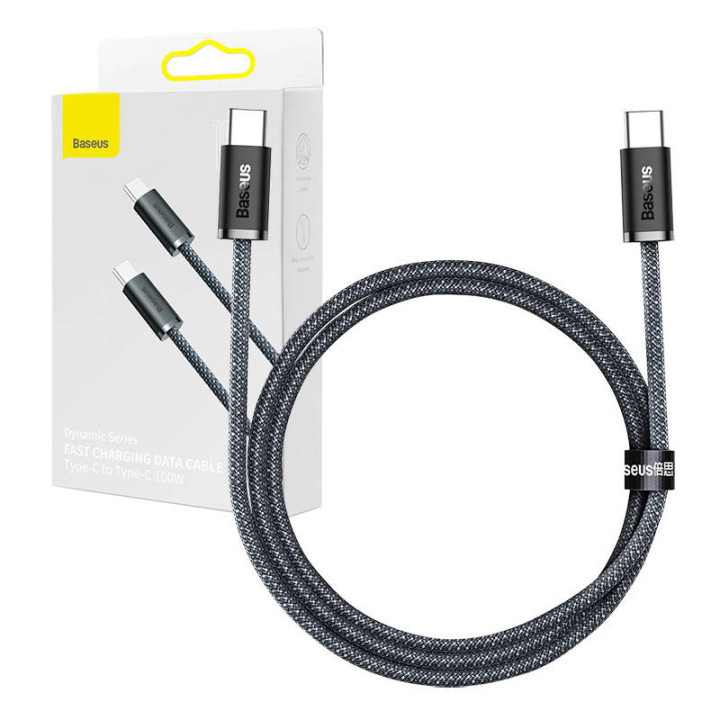 Laidas iš USB-C į USB-C Baseus Dynamic Series, 100 W, 1 m (pilkas)