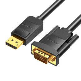 DisplayPort–VGA-kaapelin tuuletus HBLBG 1,5 m, 1080P 60 Hz (musta)