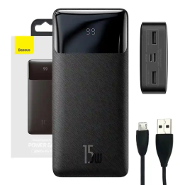Powerbank Baseus Bipow 20000mAh, 2xUSB, USB-C, 15W (musta)