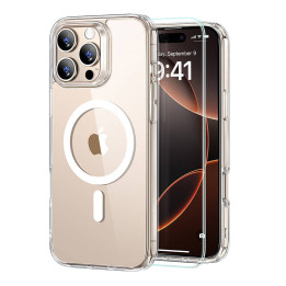 ESR hibrīda futrālis (HaloLock) tālrunim iPhone 16 Pro ar ekrāna aizsardzības komplektu (caurspīdīgs)