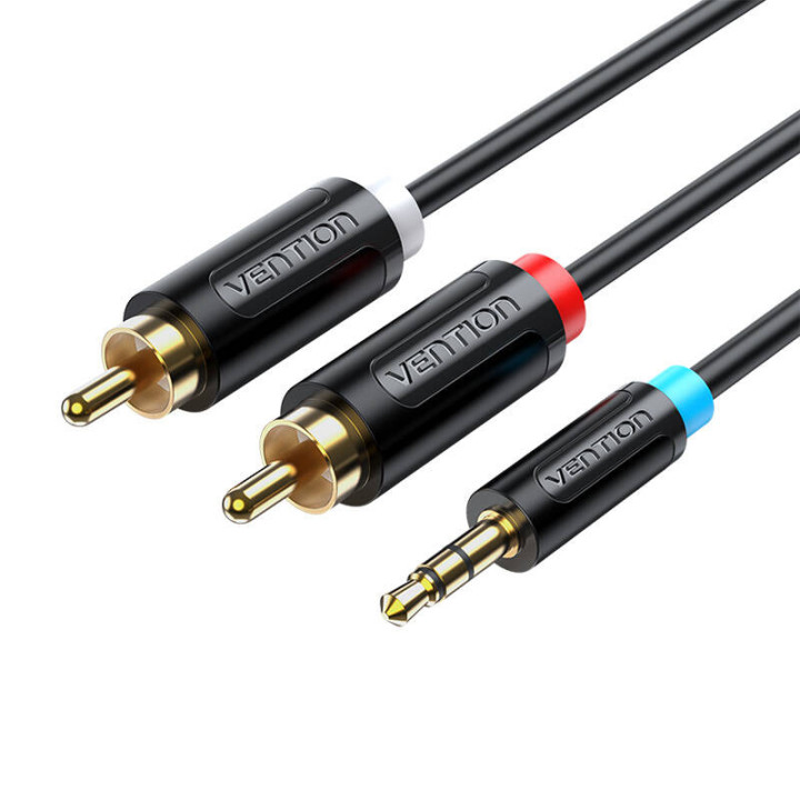 Kaabli heliadapteri kaabel 3,5 mm isa kuni 2x isa RCA tuulutus BCLBJ 5 m must
