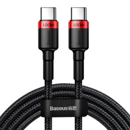 Baseus Cafule PD2.0 100 W blykstės įkrovimas USB C tipo kabeliui (20V 5A) 2m raudona+juoda