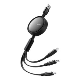 3in1 USB-USB-C / Lightning / mikro-USB kaabel, Mcdodo CA-7256, 3,5 A, 1,2 m (must)