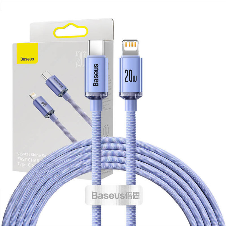 Baseus Crystal USB-C do Lightning, 20W, PD, 2m (kiire)