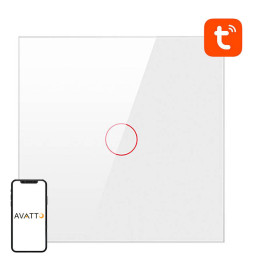 Viedais gaismas slēdzis ZigBee Avatto LZTS02-EU-W1 1 virziena bez neitrāla TUYA (balts)