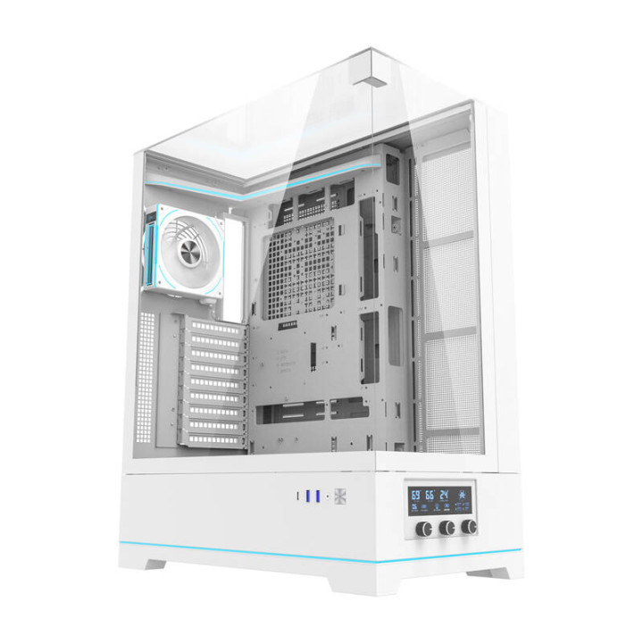 Darkflash DY450L PRO datora maciņš (balts) + 1 ventilators