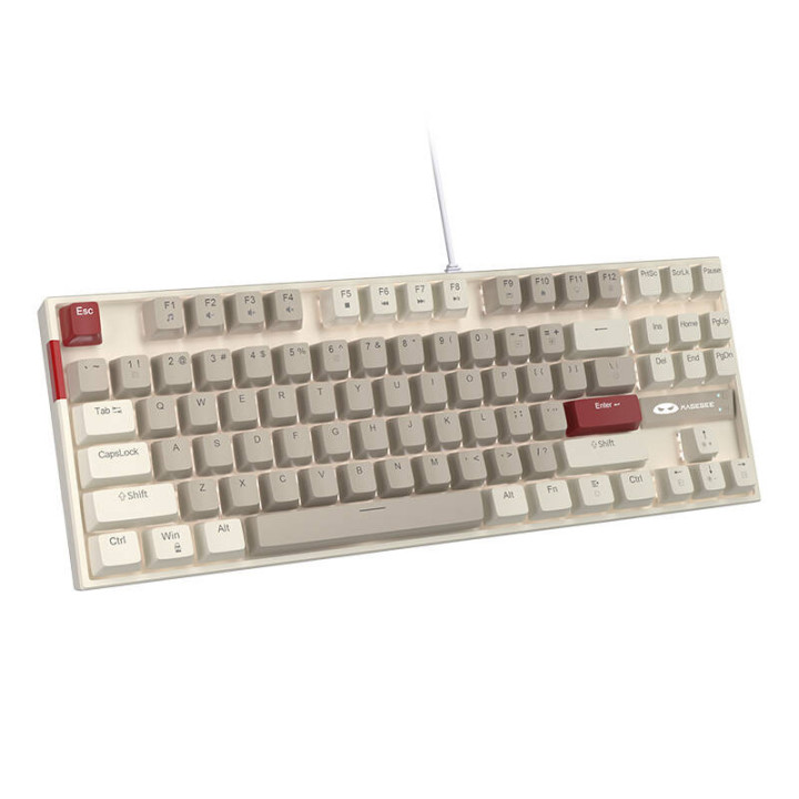 Проводная клавиатура MageGee MK-STAR (ретро бело-серая) (QWERTY)