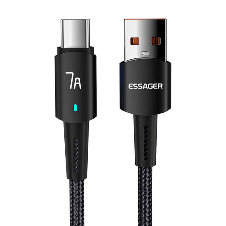 Кабель Essager Sunset USB-USB-C 7A, 2 м (черный)