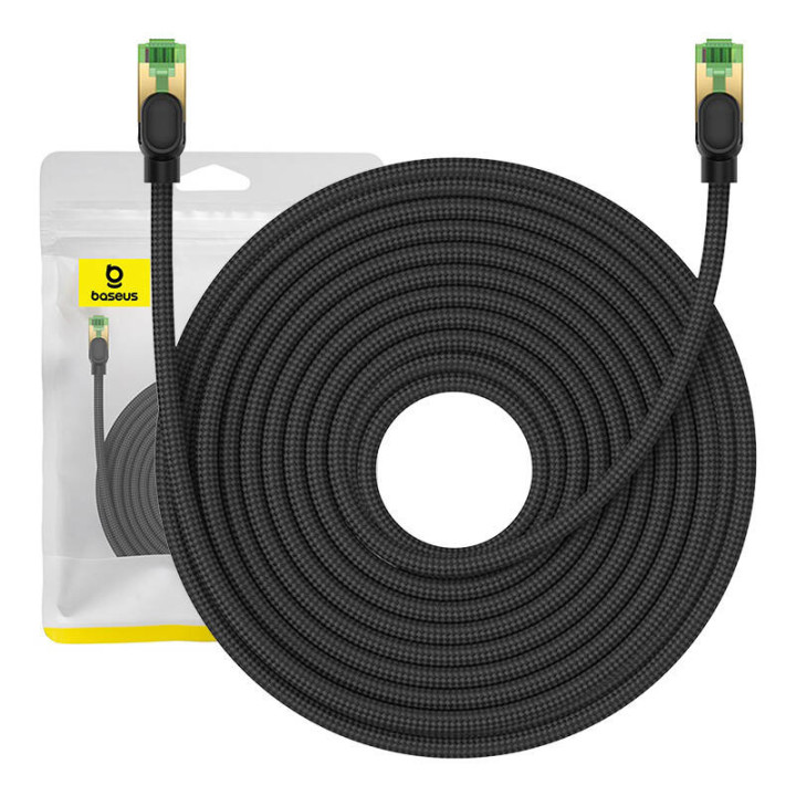 Сетевой кабель в оплетке Cat.8 Baseus Ethernet RJ45, 40 Гбит/с, 20 м (черный)