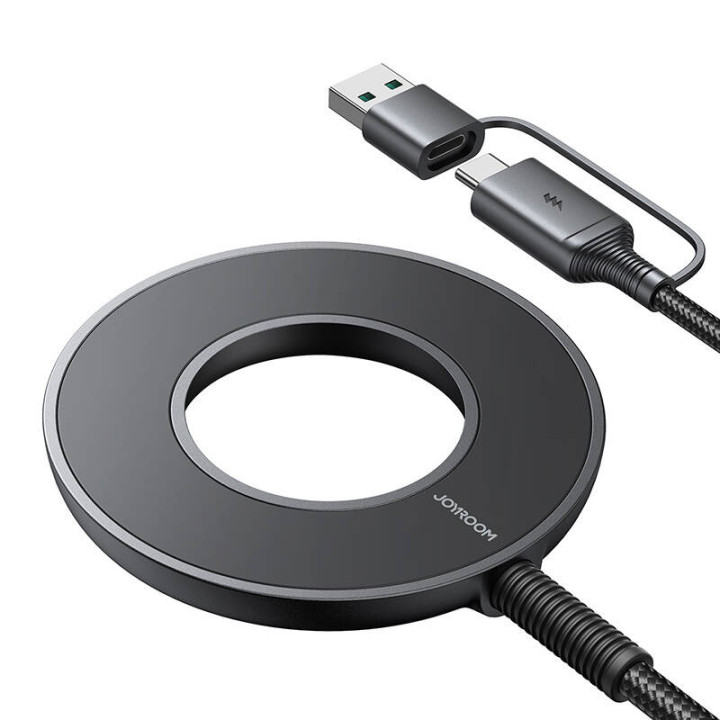 Joyroom JR-WQM03 magneettinen laturi, USB + USB-C, 1,2 m (musta)