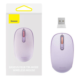 Беспроводная мышь Baseus F01B Tri-mode 2.4G BT 5.0 1600 DPI (фиолетовая)