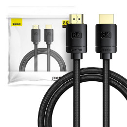 Baseus High Definition -sarjan HDMI 2.1, 8K 60Hz, 3D, HDR, 48Gbps, 1m (tsaari)