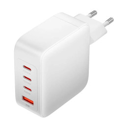 Seinälaturi, Vention, FEIW0-EU, 3xUSB-C, USB-A, 140W/140W/30W/18W, GaN (valkoinen)