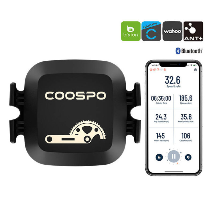 Greičio ir kadenso jutiklis Coospo BK467 suderinamas su Wahooo, Garmin, Bryton ir kt.
