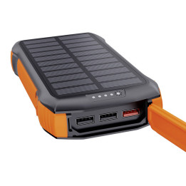 Choetech B567 Солнечная батарея с индуктивной зарядкой 3x USB 20000мАч 20Вт / QC 18Вт / Qi 10Вт (черно-оранжевый)