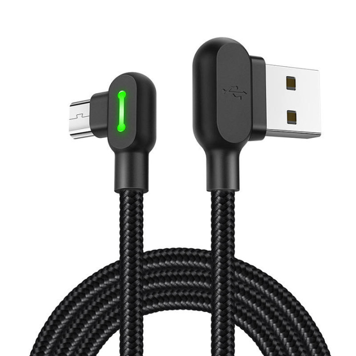 USB į mikro USB laidas Mcdodo CA-5280 LED, 1,8 m (juodas)
