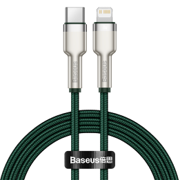 Кабель USB-C для Lightning Baseus Cafule, PD, 20 Вт, 1 м (зеленый)