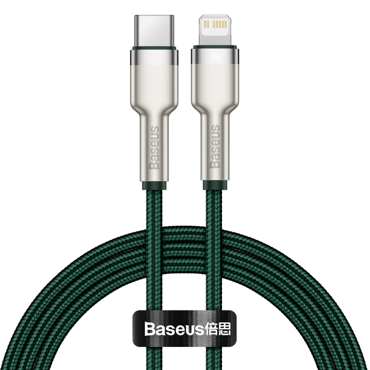 Кабель USB-C для Lightning Baseus Cafule, PD, 20 Вт, 1 м (зеленый)