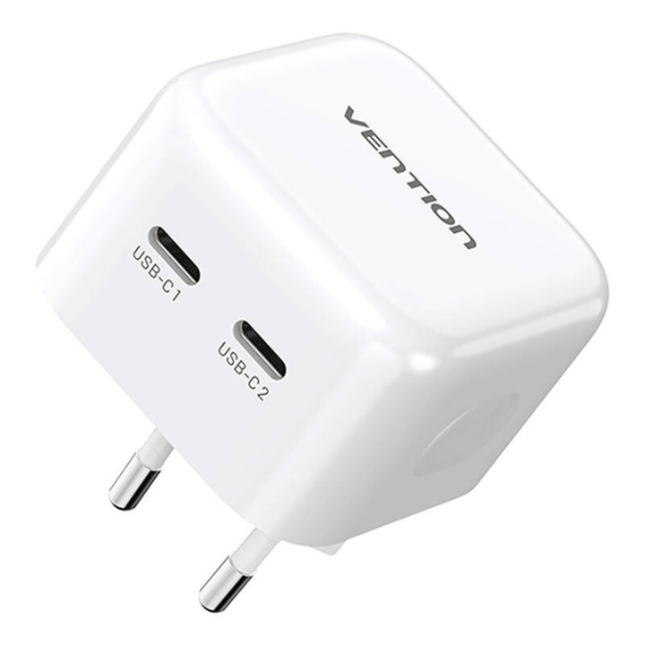 Vention FBPW0-EU USB(C+C) GaN (35W/35W) tinklo įkroviklis (baltas)