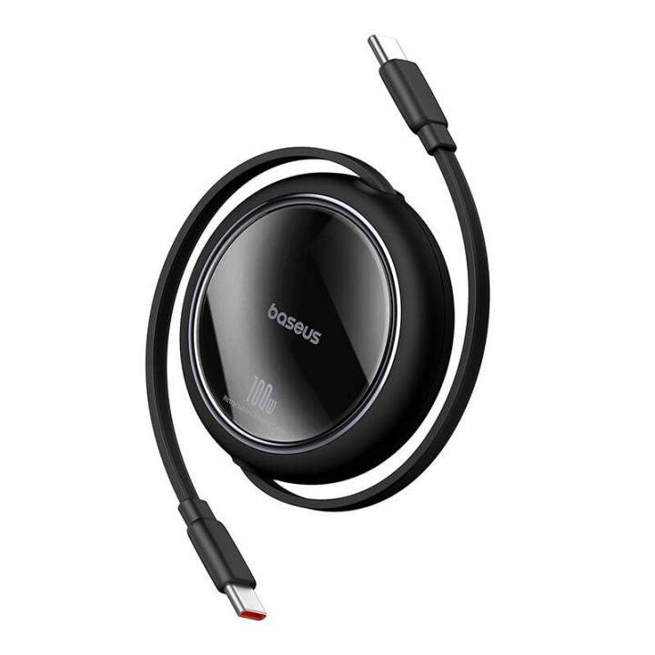 Kabel Wysuwany Baseus Free2Draw Mini USB-C - USB-C 100W 1m - Czarny