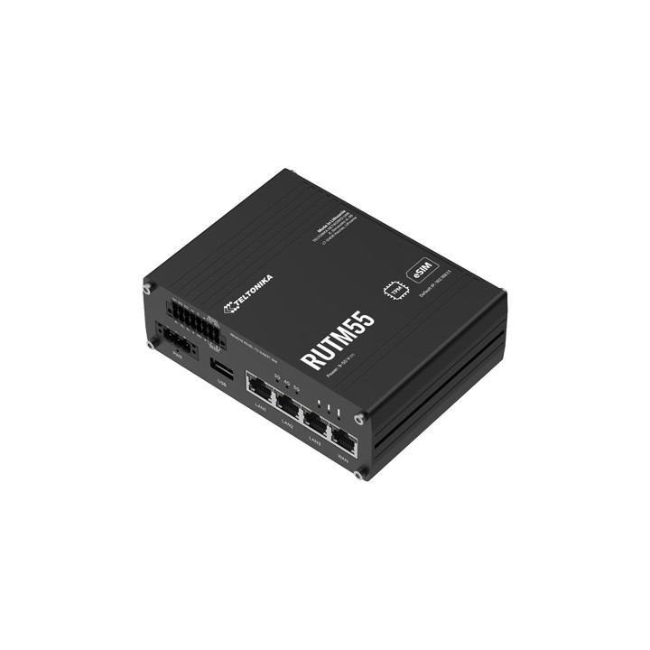 Teltonika RUTM55 5G maršrutētājs ar Dual SIM + eSIM Wi-Fi 5 AC867 Mbps