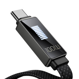 Кабель Mcdodo CA-4470 USB-C to USB-C с дисплеем 100Вт 1,2м (черный)